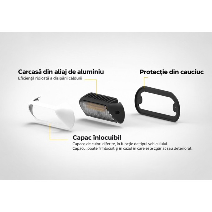 Lampa de lucru cu lumina de avertizare 48W + 18W, 2053 lumeni Lampa de lucru cu lumina de avertizare 48W + 18W, 2053 lumeni
